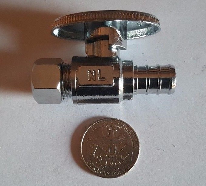40 PIECES 1/2" PEX X 3/8"OD BRASS 1/4 TURN STRAIGHT STOP VALVE (LEAD-FREE)