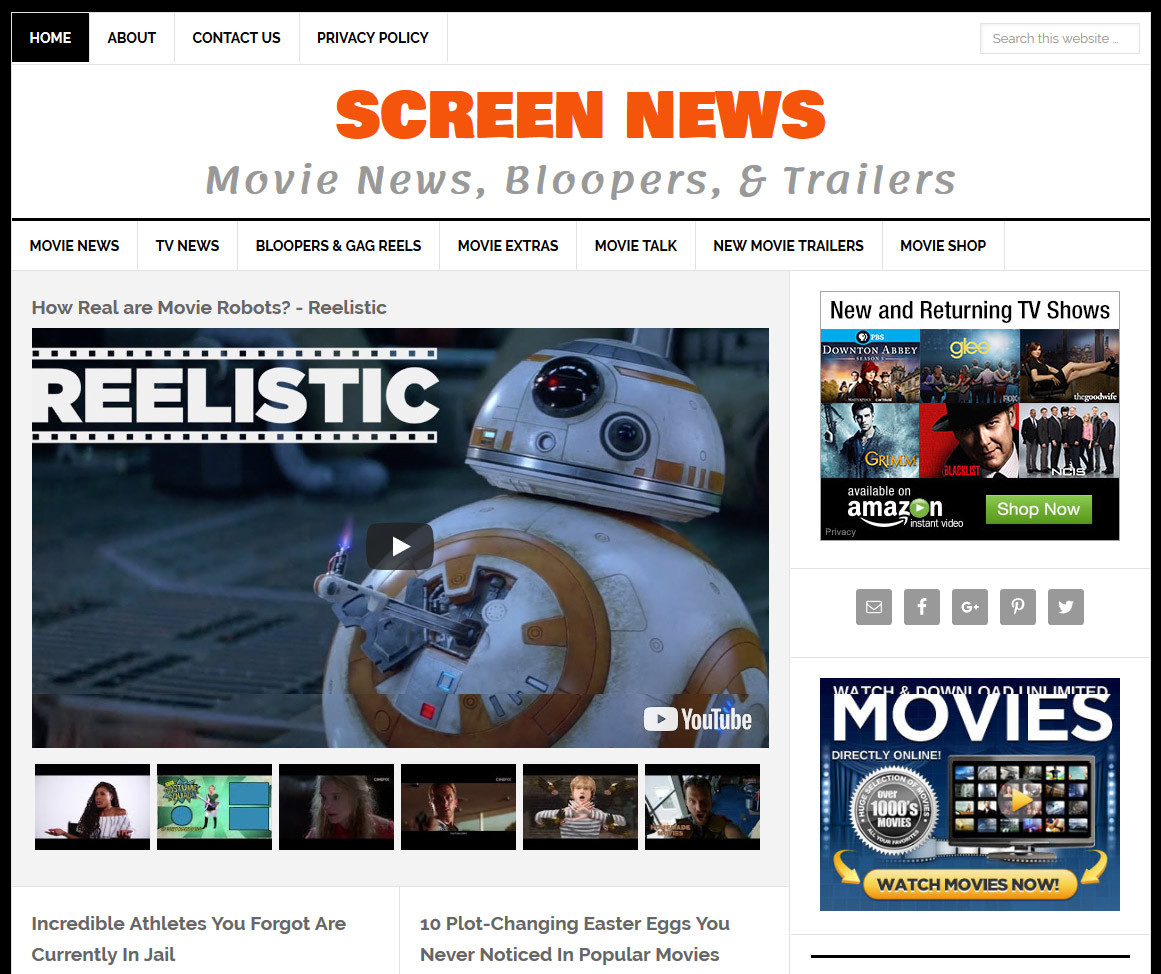 [NEW DESIGN] * MOVIE & TV NEWS * website business for sale w/ AUTOMATIC CONTENT