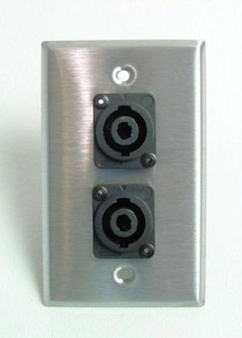 PROCRAFT SPL-2SPK-SS 1 Gang Stainless Steel Wall Plate Loaded w/ 2) NL4 Style