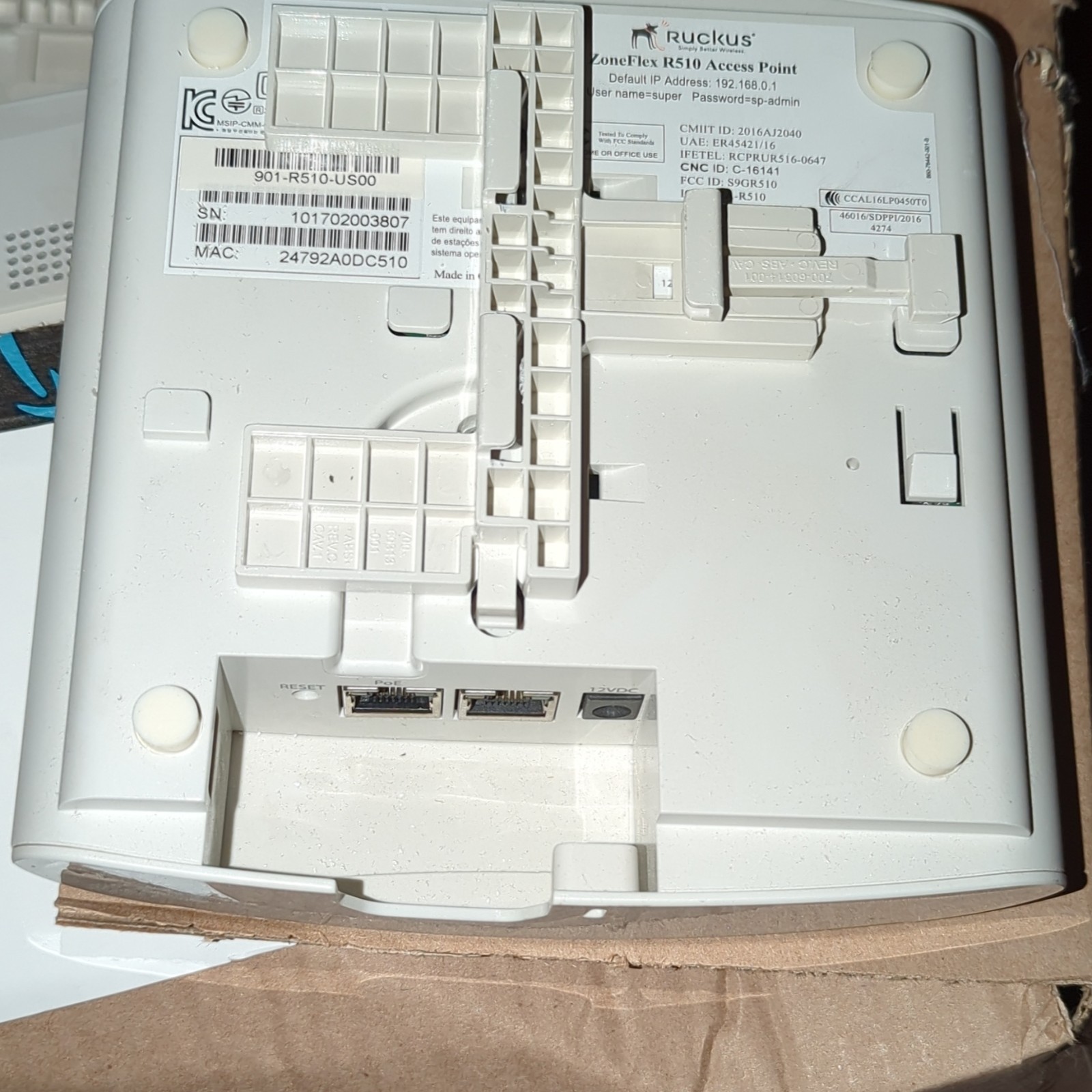 Ruckus ZoneFlex R510 Wireless Access Point 867 Mbps PoE White 901-R510-US00