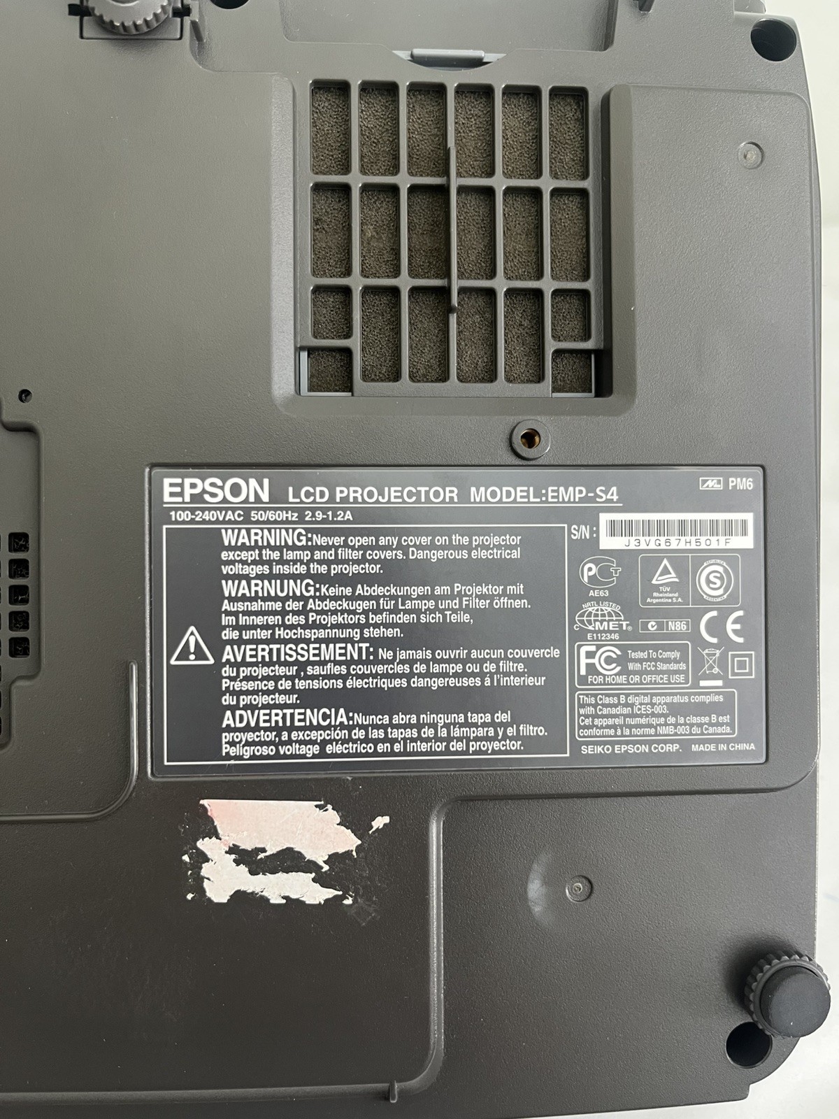 EPSON EMP-S4 LCD PROJECTOR W/ Remote