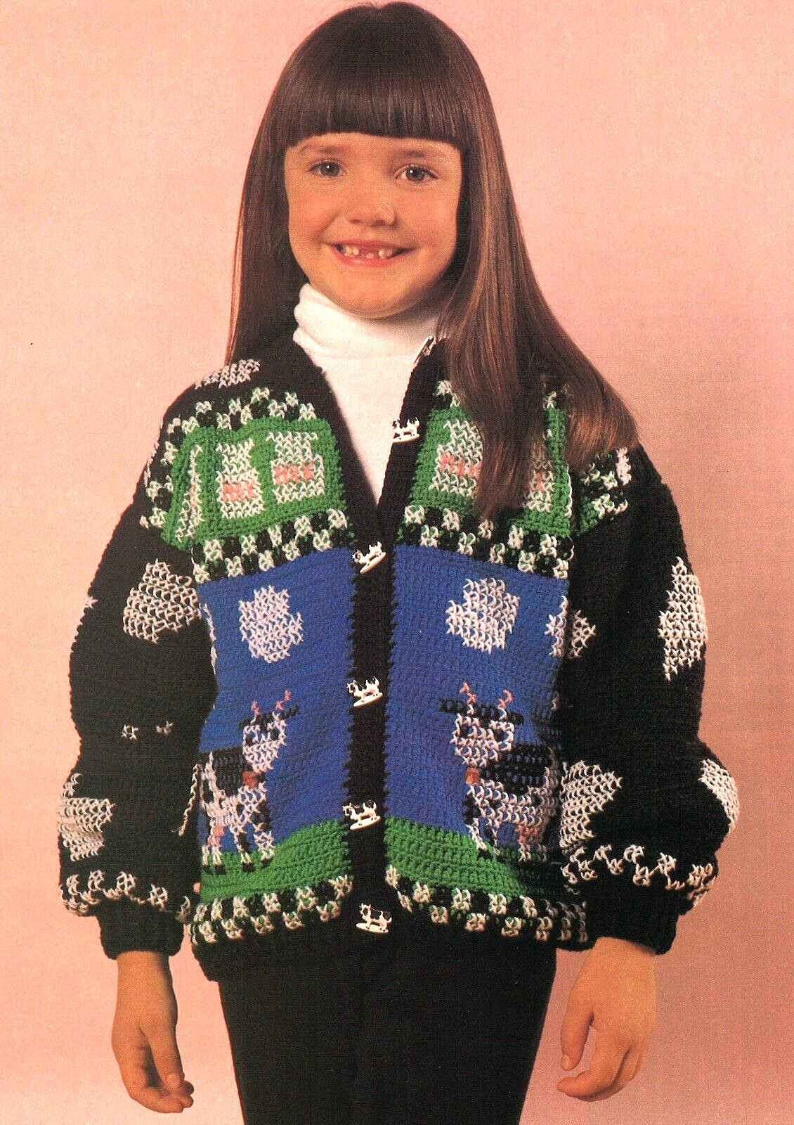 CHILD'S Dairy Queen Cardigan/Apparel/Crochet Pattern INSTRUCTIONS ONLY