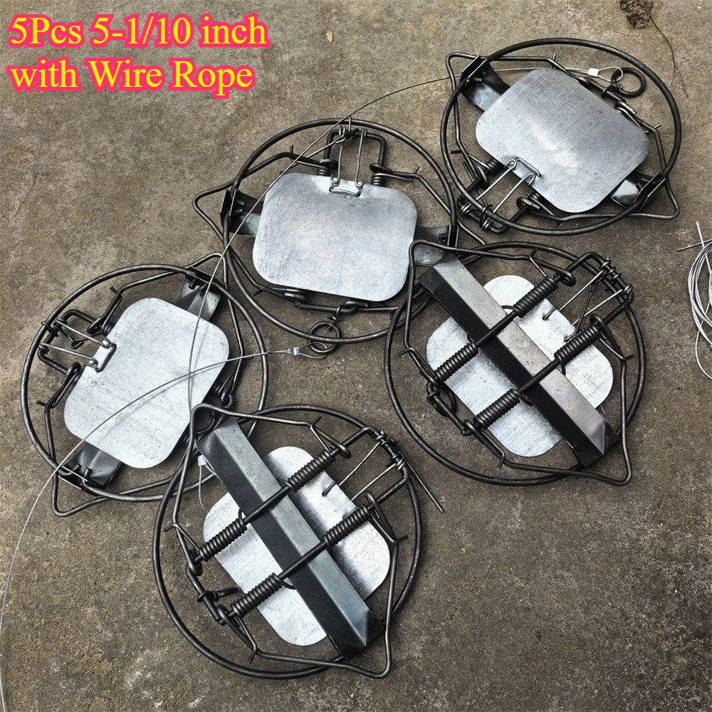 Lot 5 & 5-1/10In Strong Coil Spring Mice CoypuRat Traps Fox Rabbit Rat Trapping