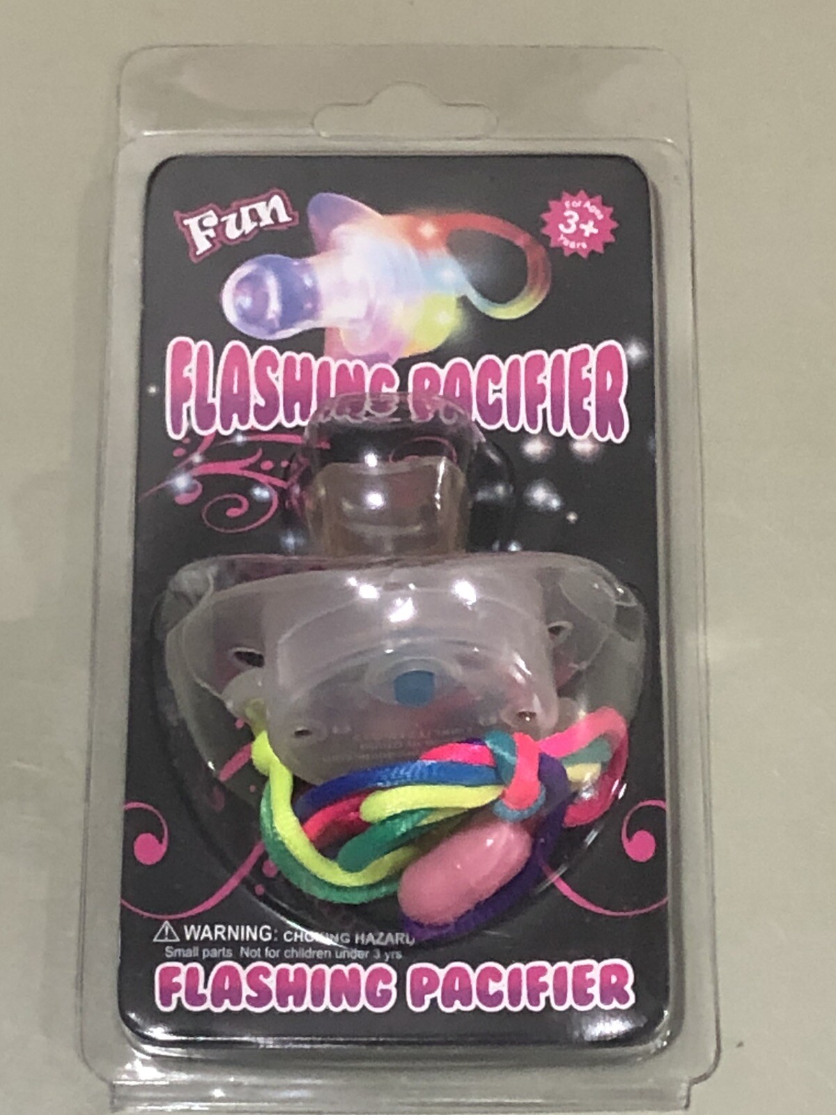 Flashing Pacifier Necklace - Clear NEW!