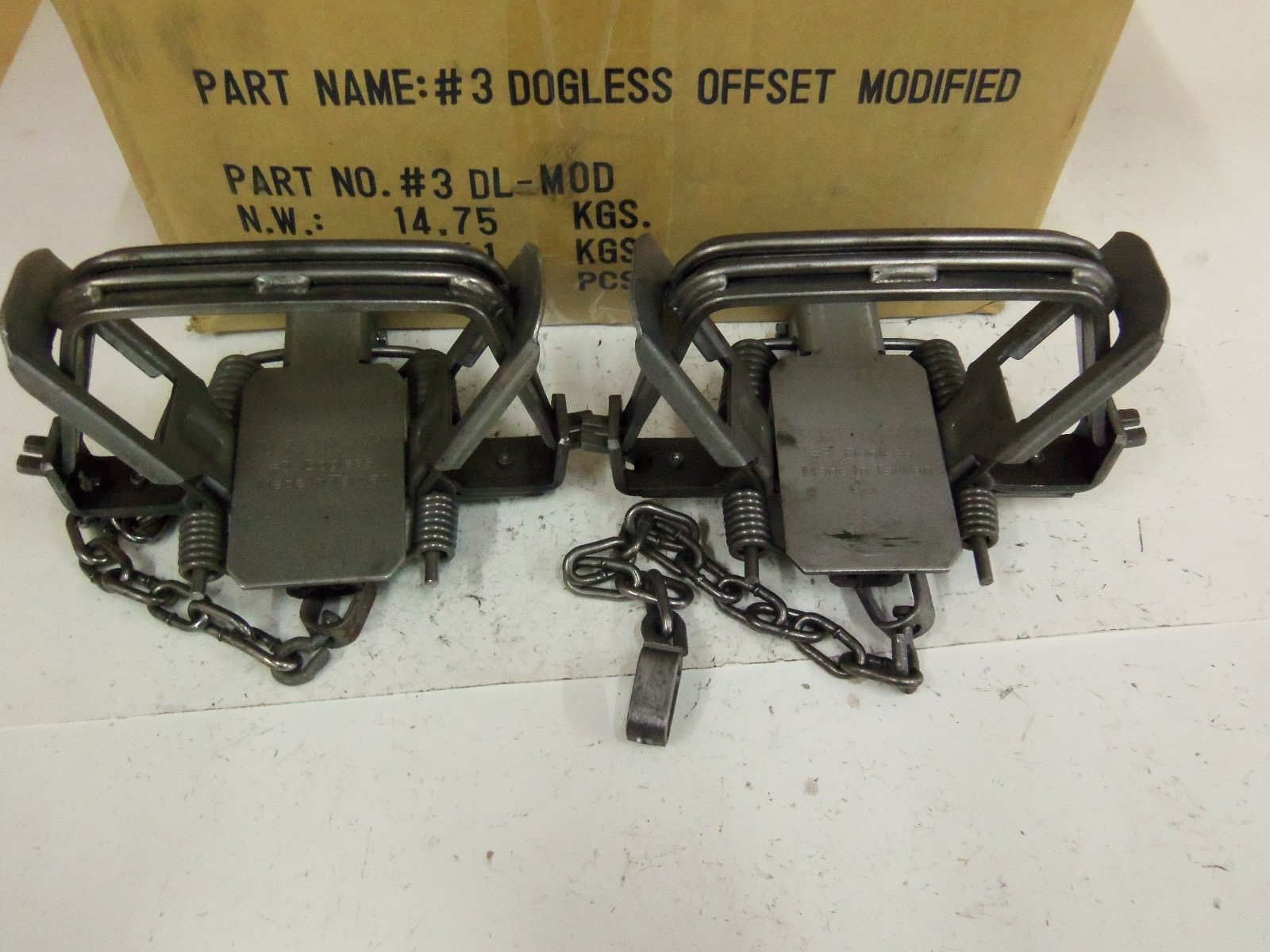 2 Bridger #3 Dogless Offset Modified Coil Spring Foothold Traps Coyote Trapping