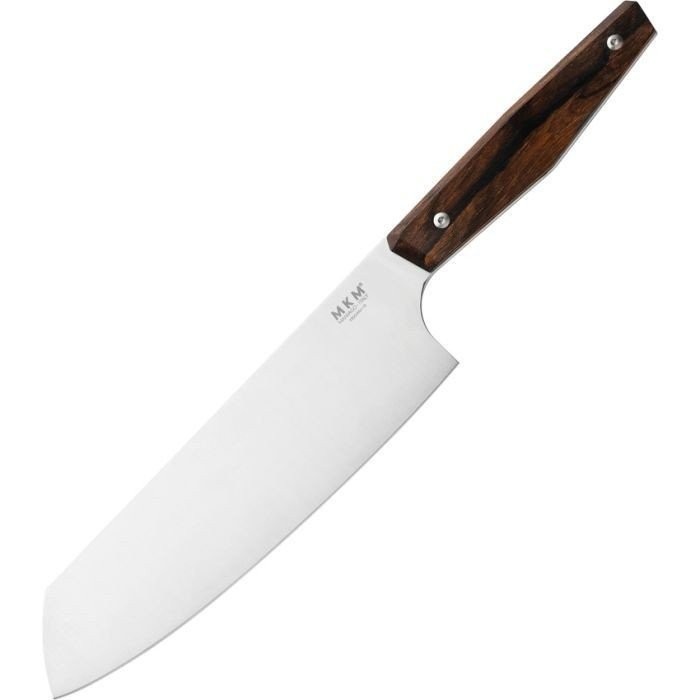 MKM Kitchen Santoku Knife 6.89" X50CrMoV15 Steel Blade Wood Handle - MK PRSA-Z