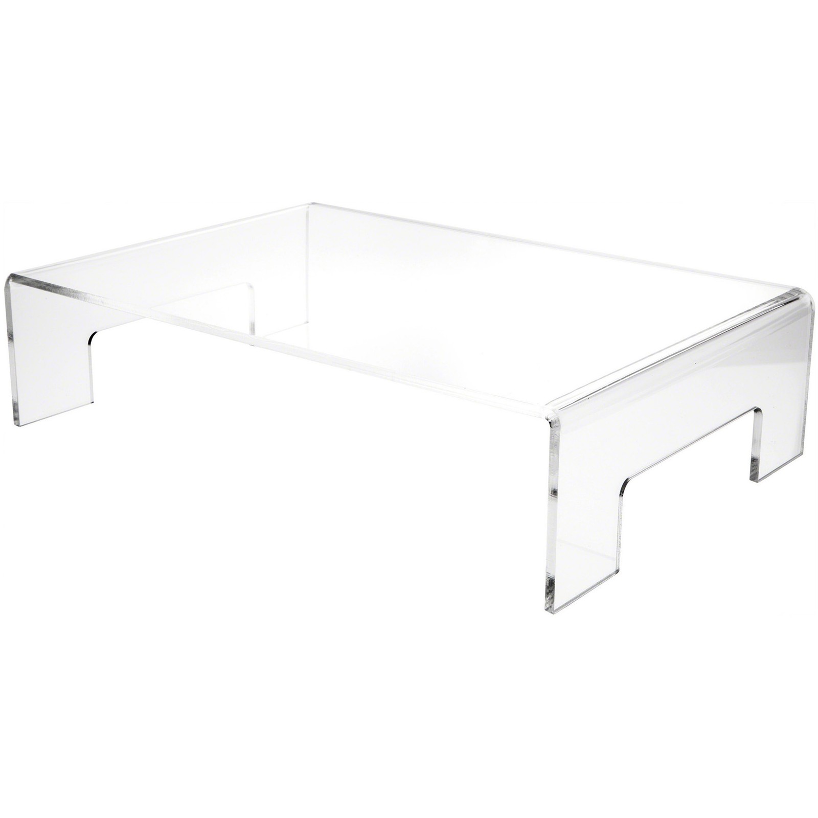 Plymor Acrylic Display Riser w/ Tray Handles, 6"H x 24"W x 16"D (3/8" thick)