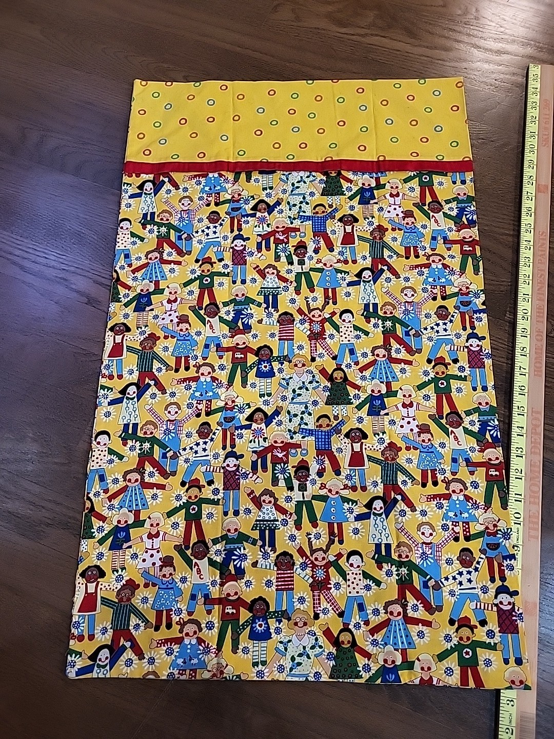 1 Pillowcase 31 X 19" School Kids Fabric Sev Ickes Evans Clockworks Fabric #5