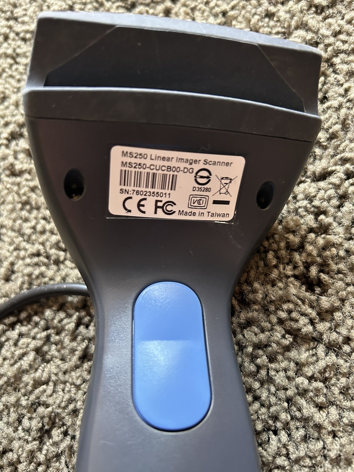 Unitech MS250 Linear Imager USB Barcode Scanner Wired - Tested Works