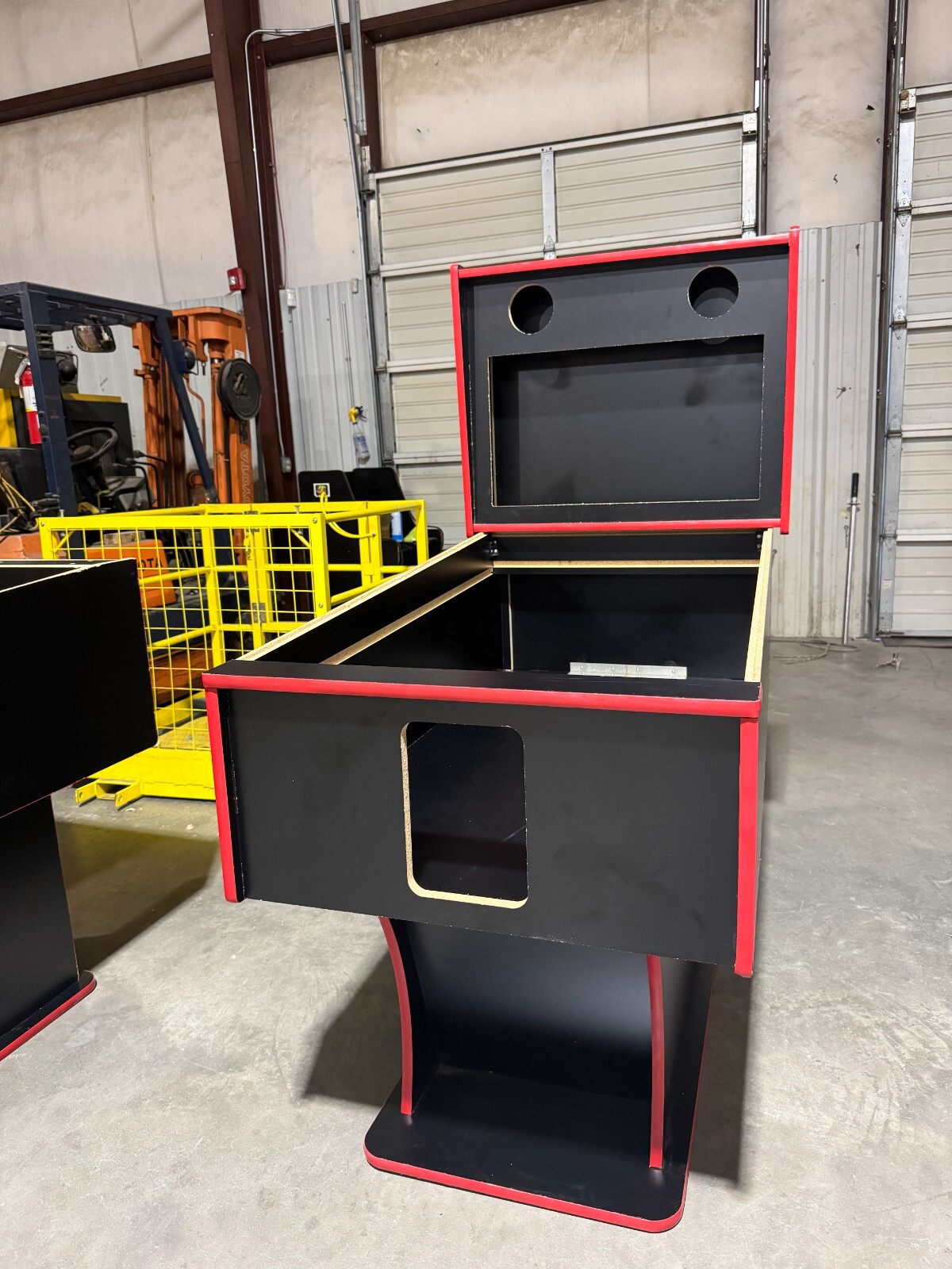 Virtual Pinball Wooden Cabinet cut for 55" Play Screen & 32" Display Screen