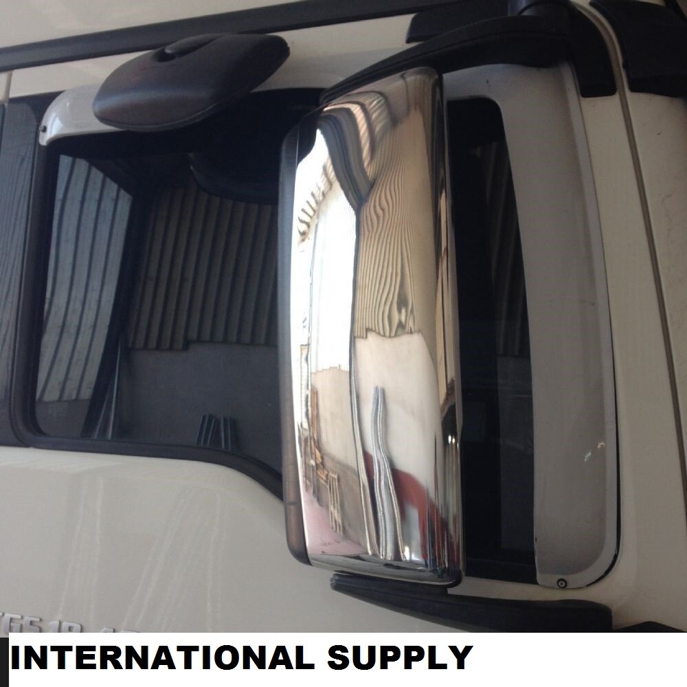 For MAN TGX / TGS CHROME MIRROR COVERS 2 pcs ''Super Polished''. STAINLESS STEEL