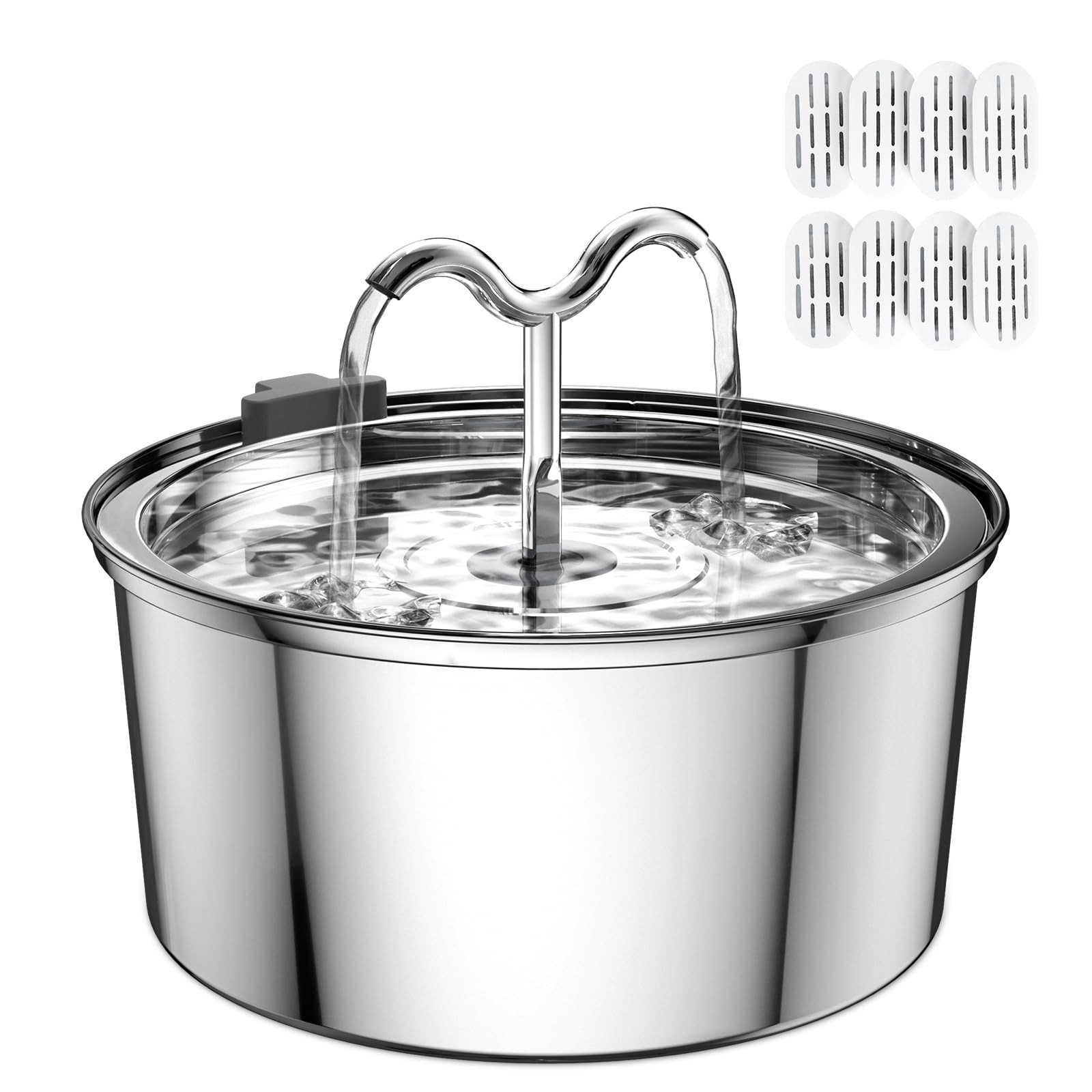 Cat Water Fountain, 3.2L/108OZ Stainless Steel Cat Water Fountain, Automatic ...