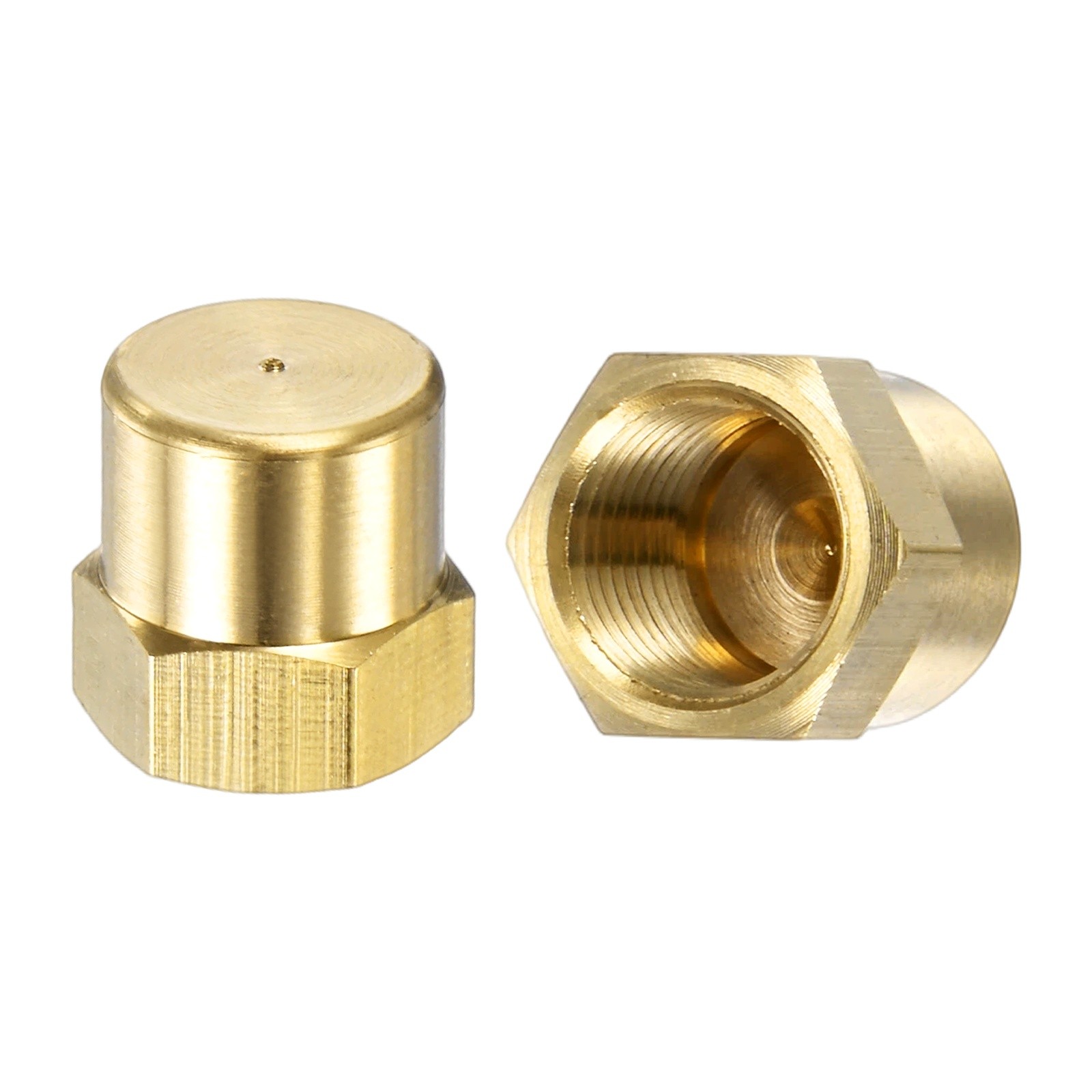 2-Pack Brass Pipe Fitting, 1/8 Inch NPT Female Thread Hex End Cap