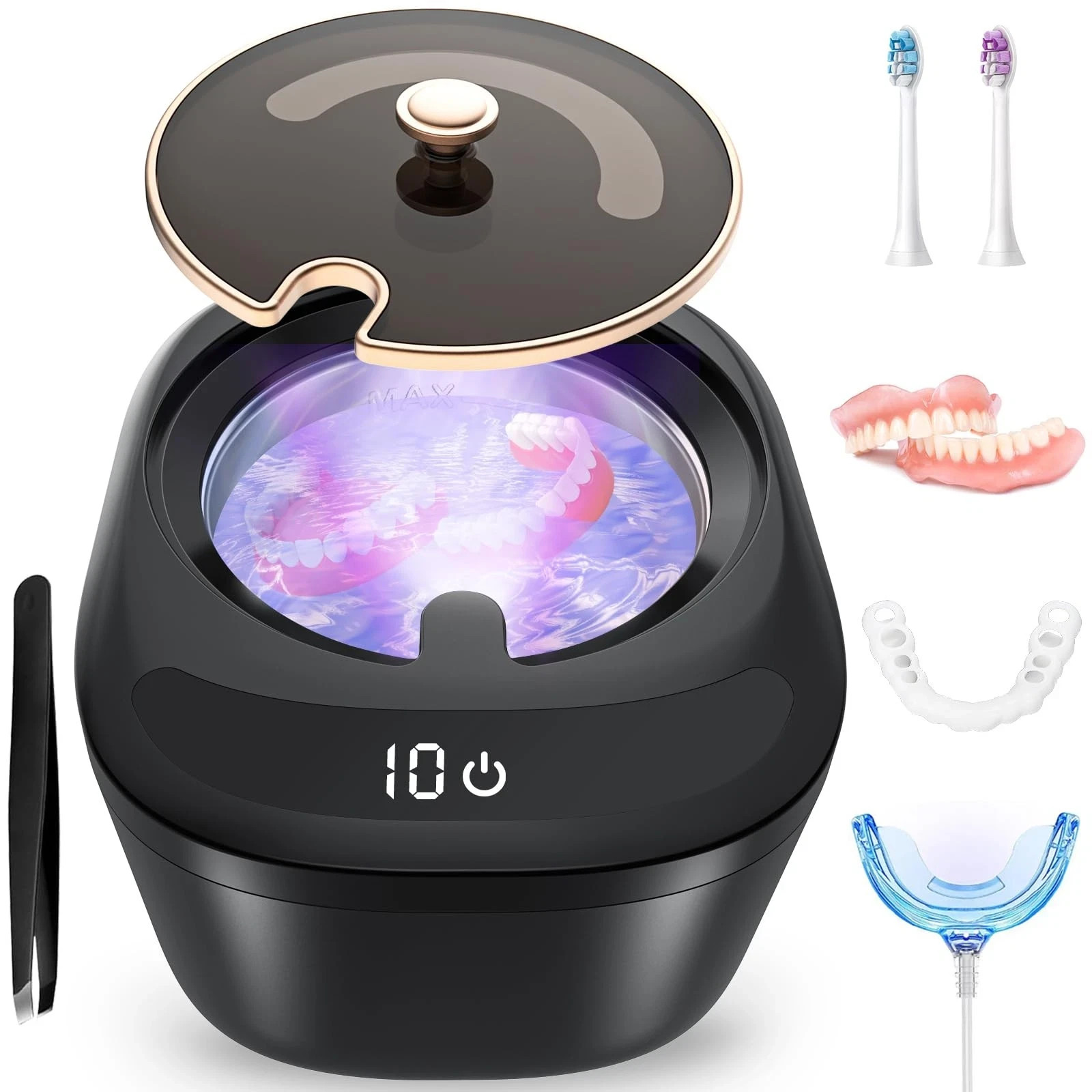 Ultrasonic Cleaner for Dentures, Aligners, Mouth Guards, Jewelry - 45kHz USA