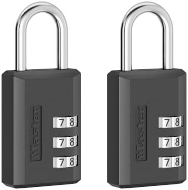Master Lock Black Combination Padlock, Indoor Gym Locker Lock with Customizable