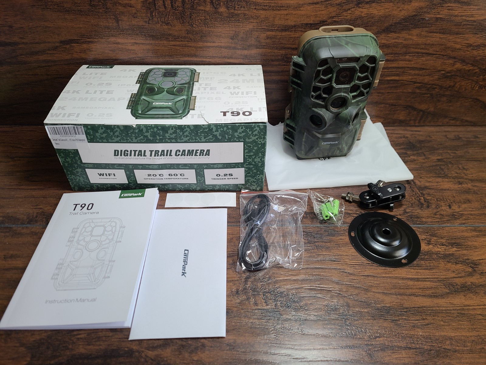 Campark T90 WiFi Trail Camera 24MP 4K Lite Wildlife Hunting Game Cam