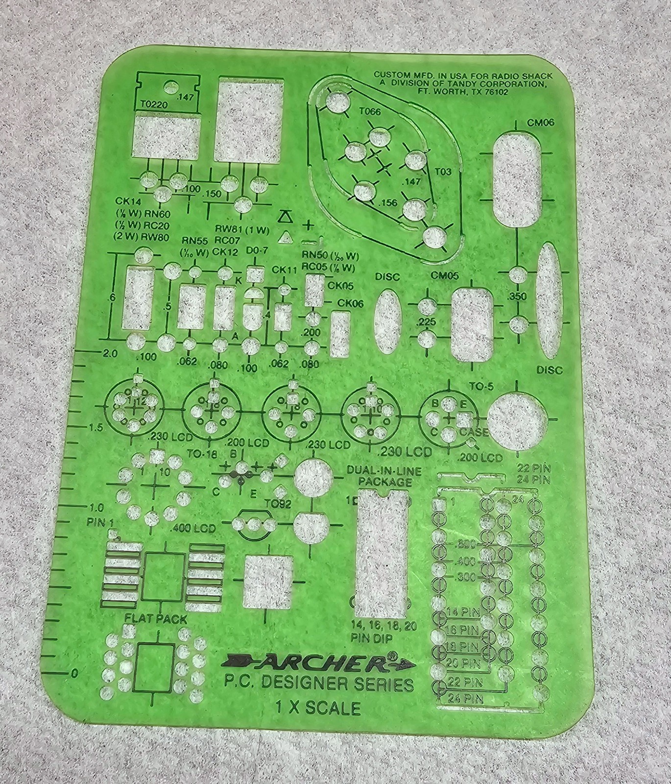 Archer Radio Shack Stencil Sheets: PC Designer Series; Electronic Components