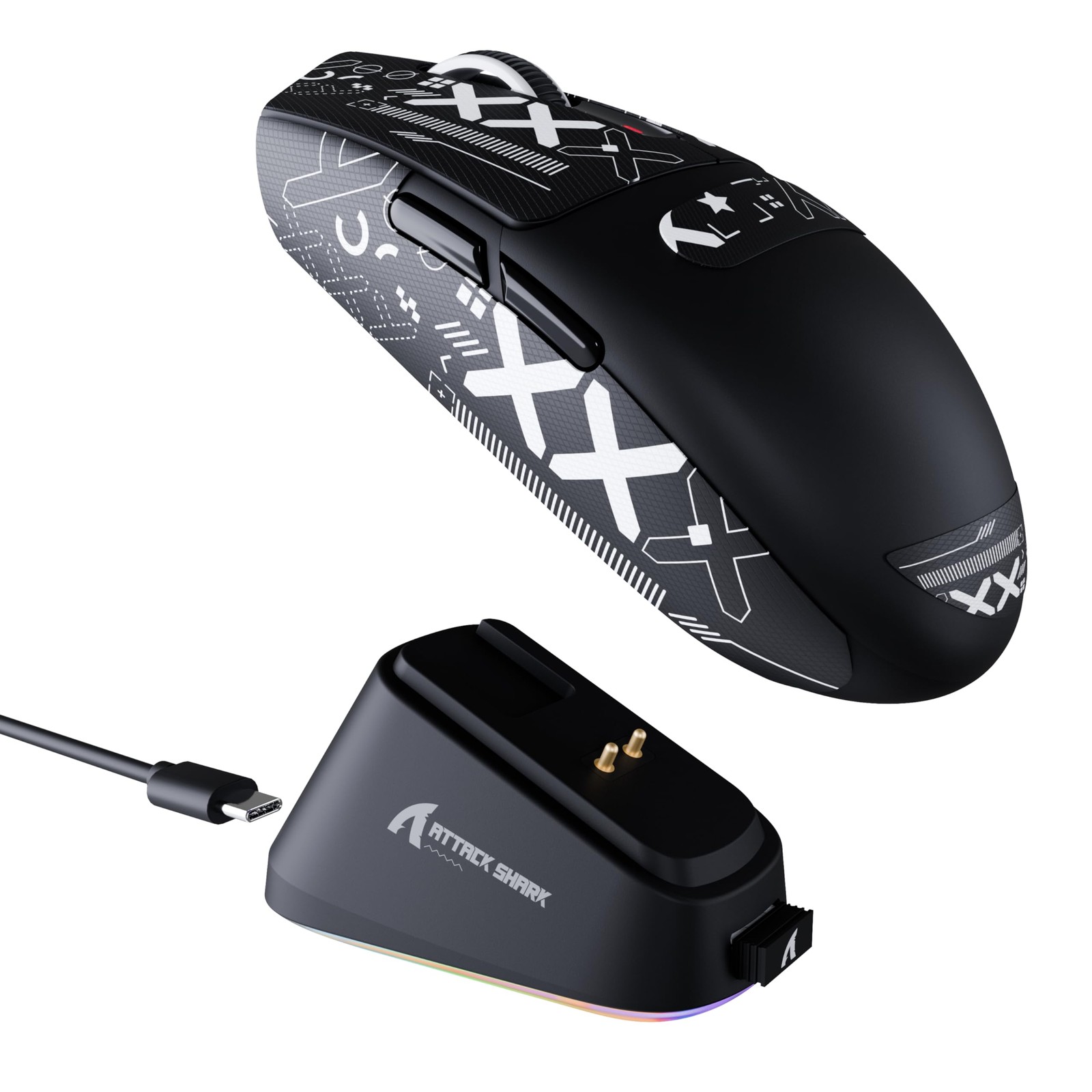 ATTACK SHARK G3 Pro Wireless Gaming Mouse Black Tape