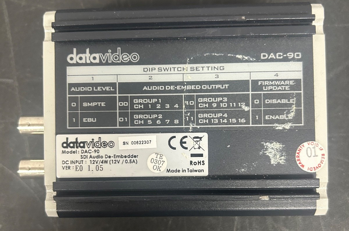 Datavideo DAC-90 SDI Audio De-Embedding Box