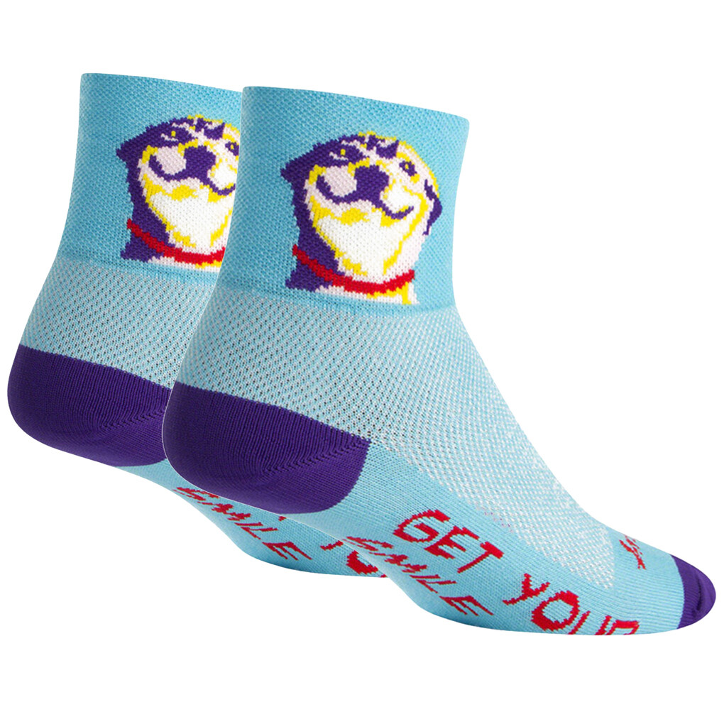 SockGuy Classic Grin Socks 3 inch Blue Dog Large X-Large unisex Synthetic