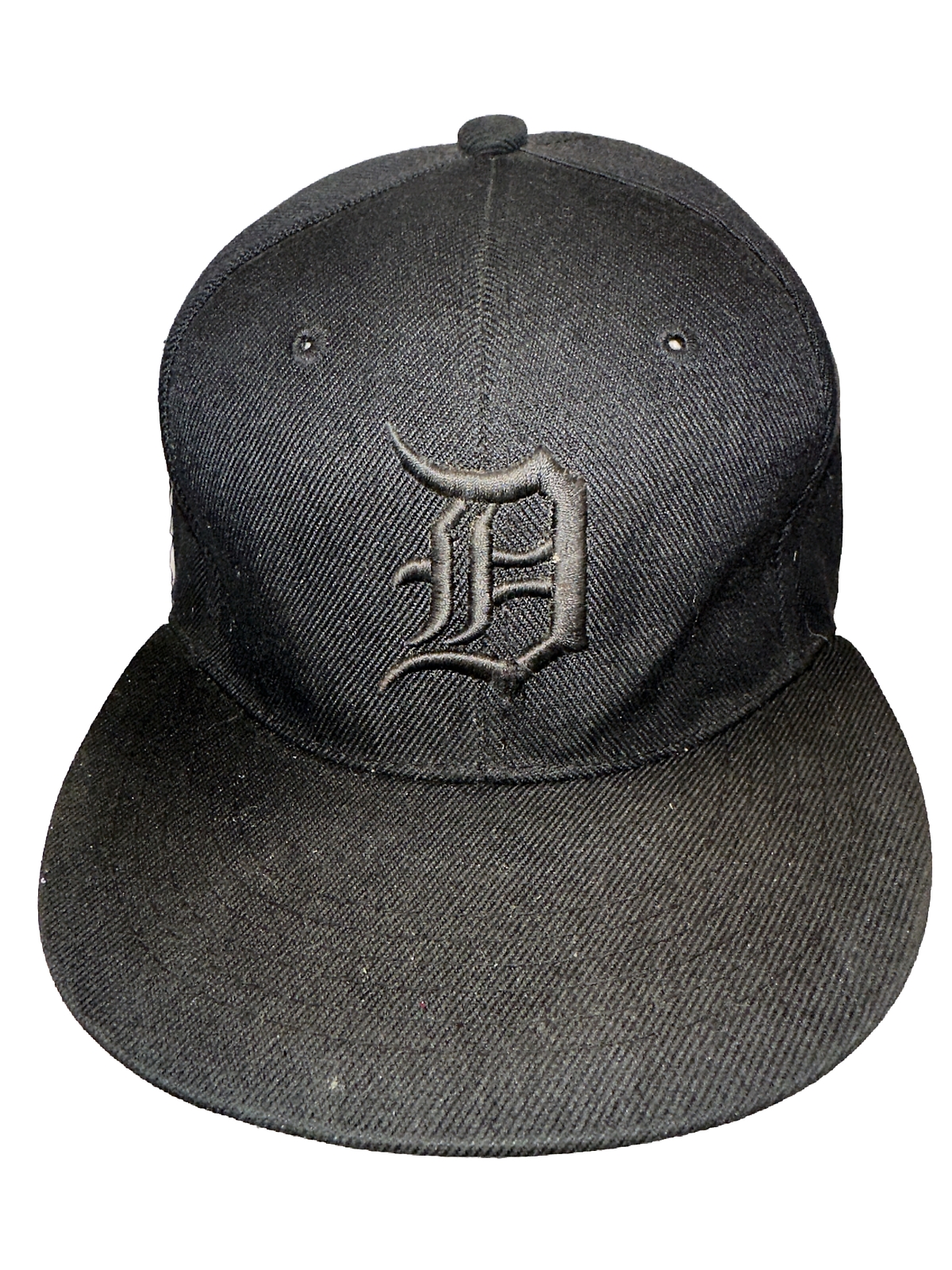 Detroit Lions Black  W Black Script Hat Cap Size 7 3/8 Tomorrow Brand Flat Wing