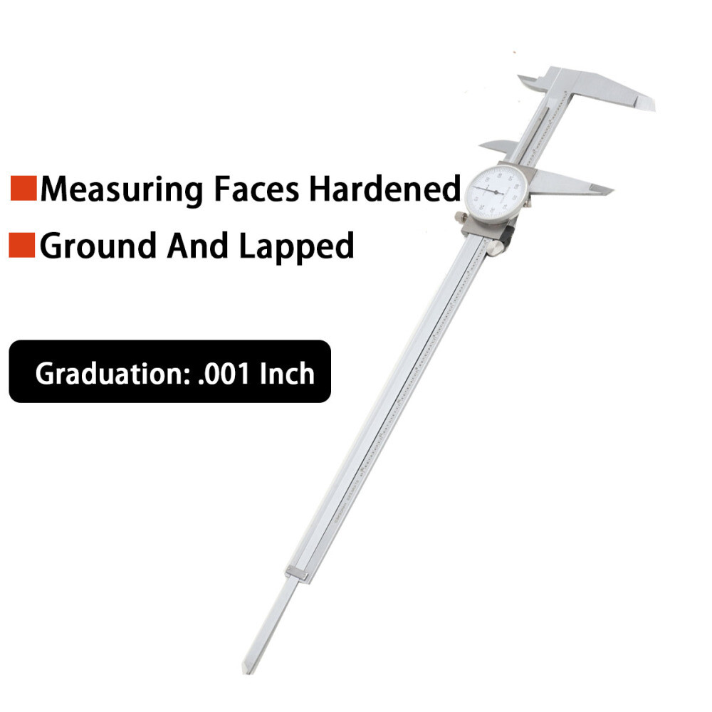 12 Inch/300mm Metric Dual Reading Dial Caliper Stainless Steel Measurement Tool