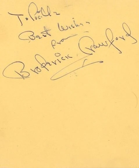 Oscar Winning Actor BRODERICK CRAWFORD Signed Album Page - BORN YESTERDAY Star