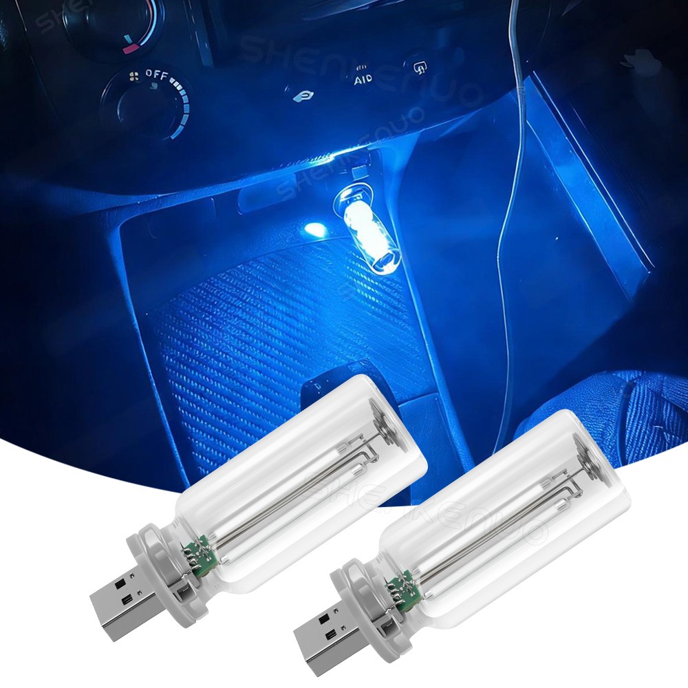 Touch Control Car USB LED Blue Light Atmosphere Night Light Dimmable New