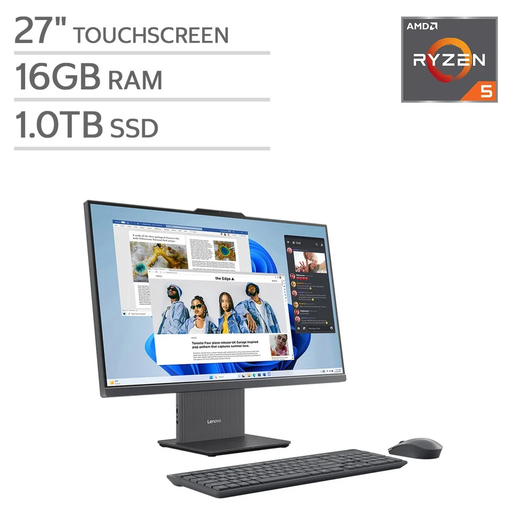 Lenovo 27" AIO Ryzen 5 8645HS 16GB 1TB SSD Radeon 760M - EXCELLENT
