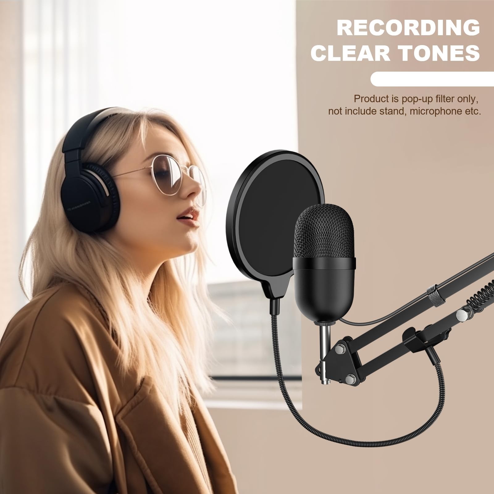 Aokeo Professional Microphone Pop Filter Mask Shield Filter,