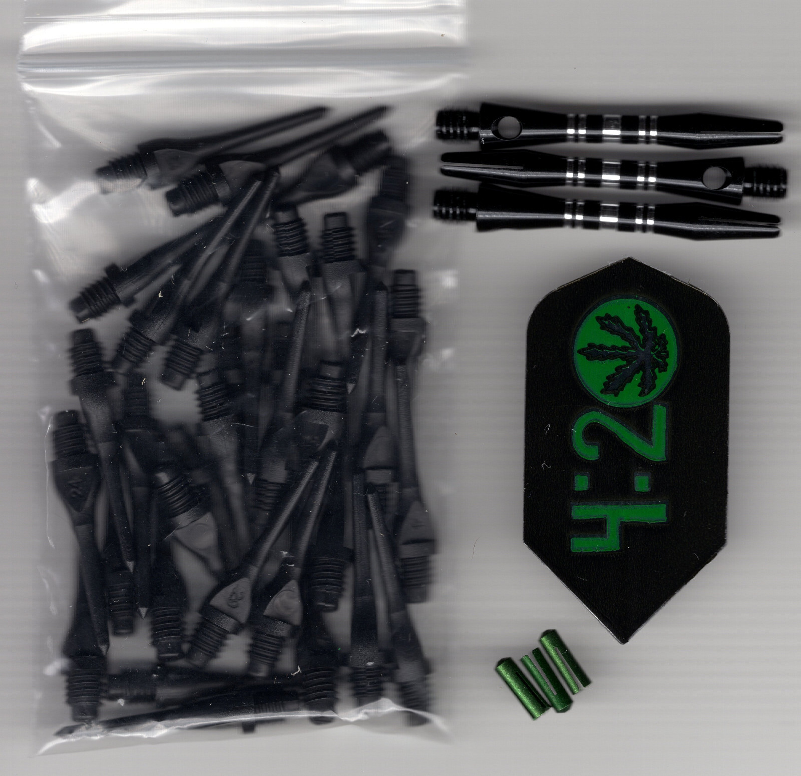 "THE 420" Soft Tip Dart Upgrade Kit: Black Tips, 4:20 Slim Flights and More
