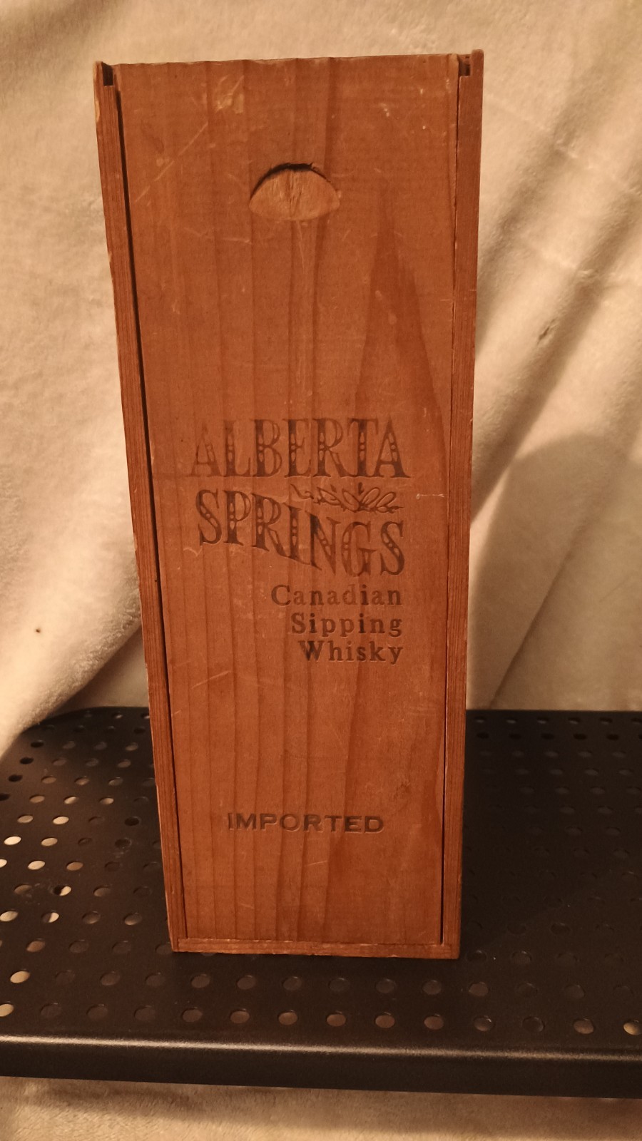 Vintage Alberta Springs Canadian Sipping Whiskey Imported Box  sliding lid