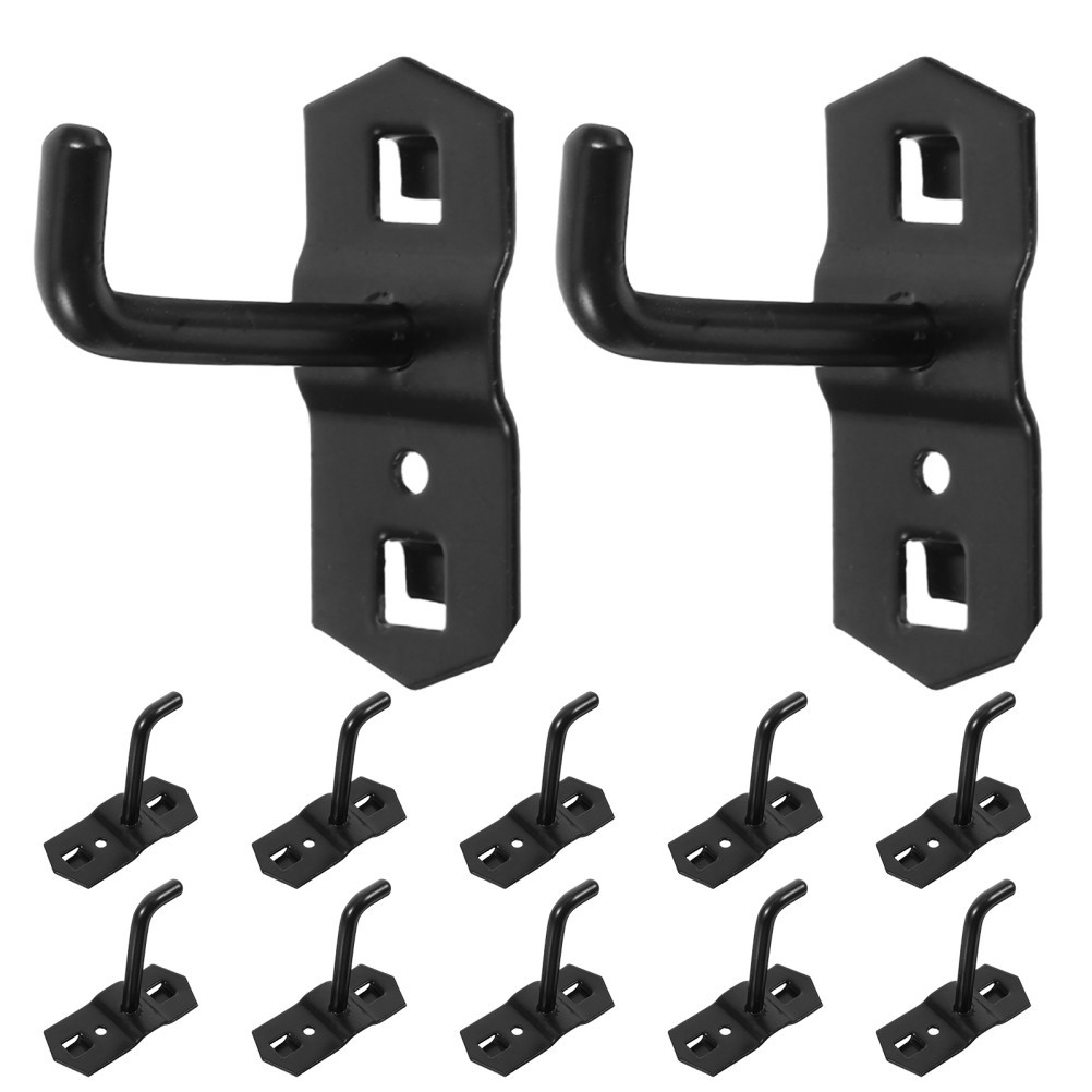 12Pcs Reusable Black Iron Pegboard Brackets for Store Wall Hanging Organization