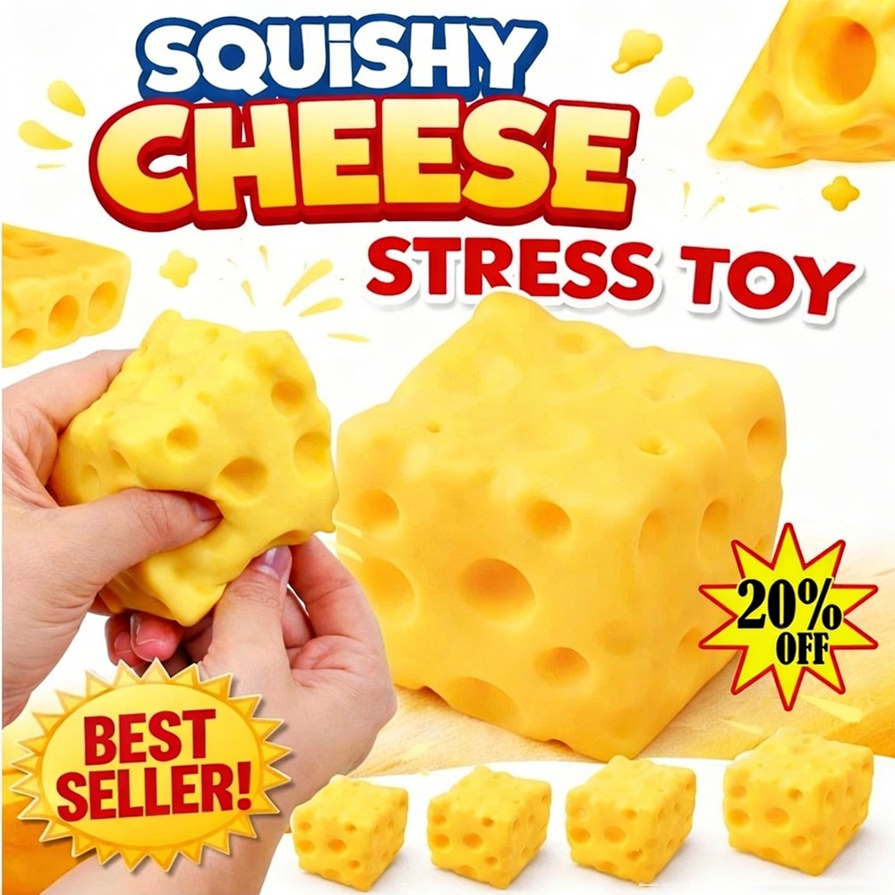 Extra Large Squishy Cheese Block, Stress Relief Squeeze Toy Gifts, Cyber Deal