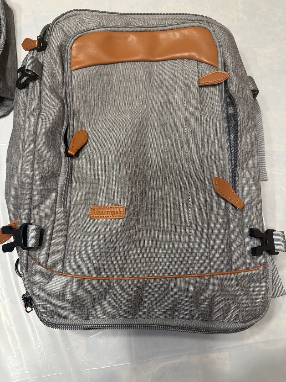 Vancropak Gray Expandable Carry On Backpack with Packing Cubes