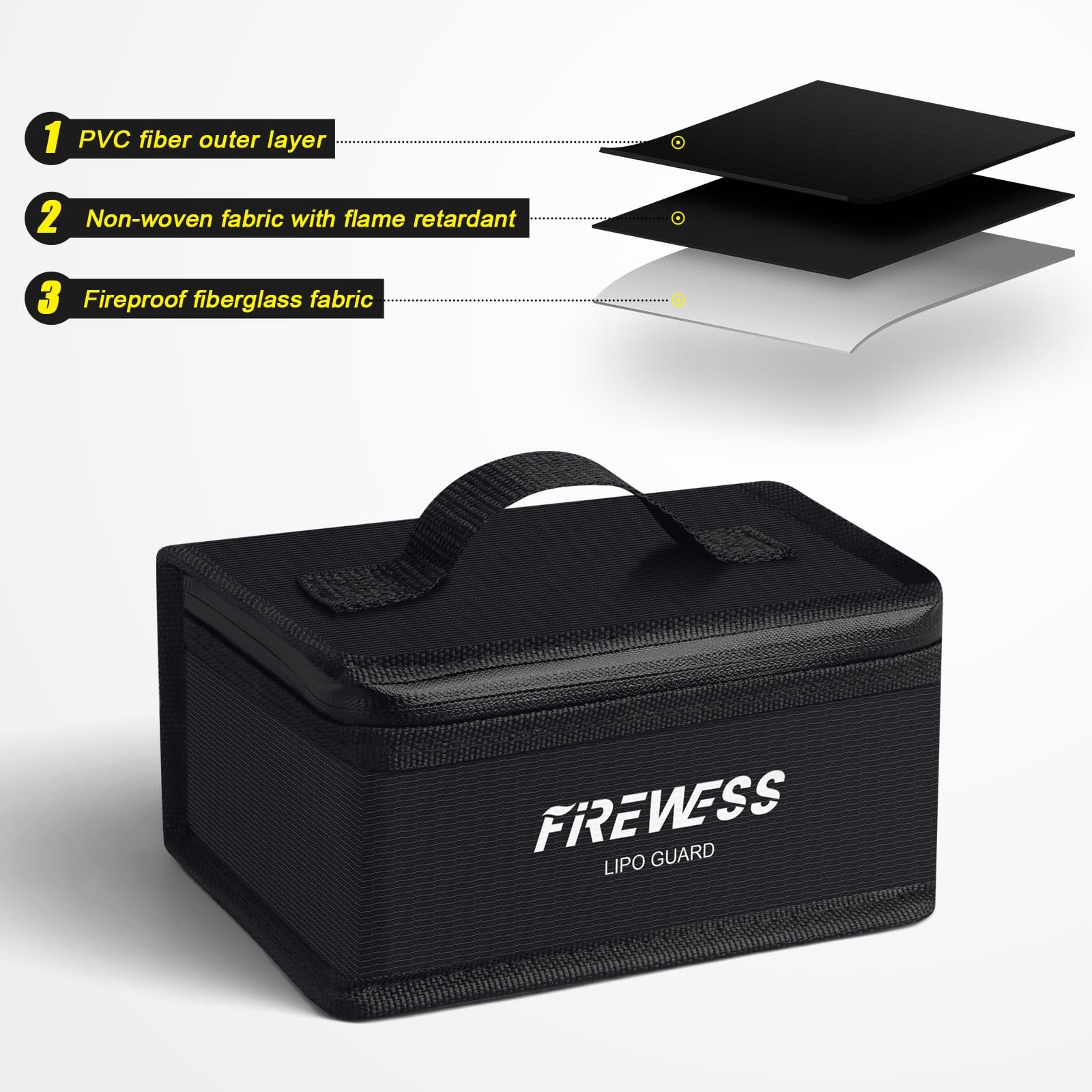 2 Pack Lipo Safe Bag Fireproof, lithium battery bag fireproof and Explosionpr...