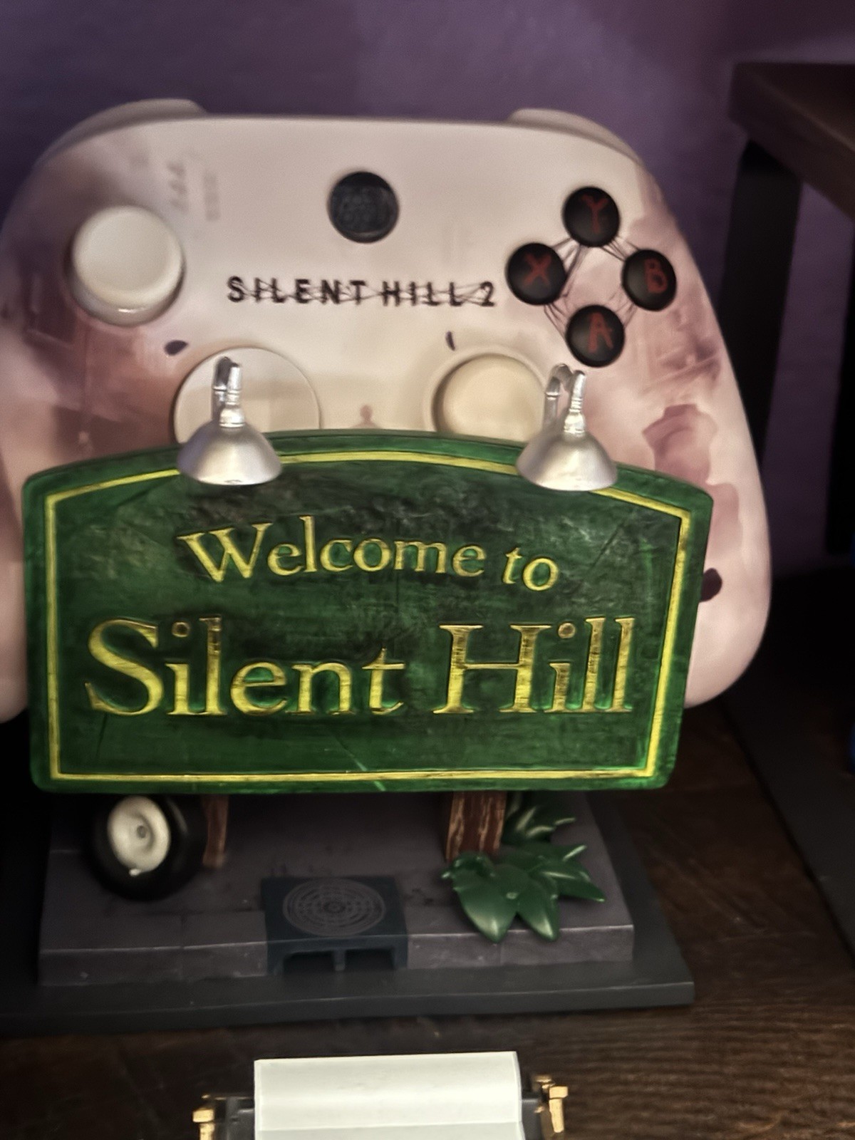Silent Hill 2 “Welcome to Silent Hill” Controller Display Stand, Green/Gray
