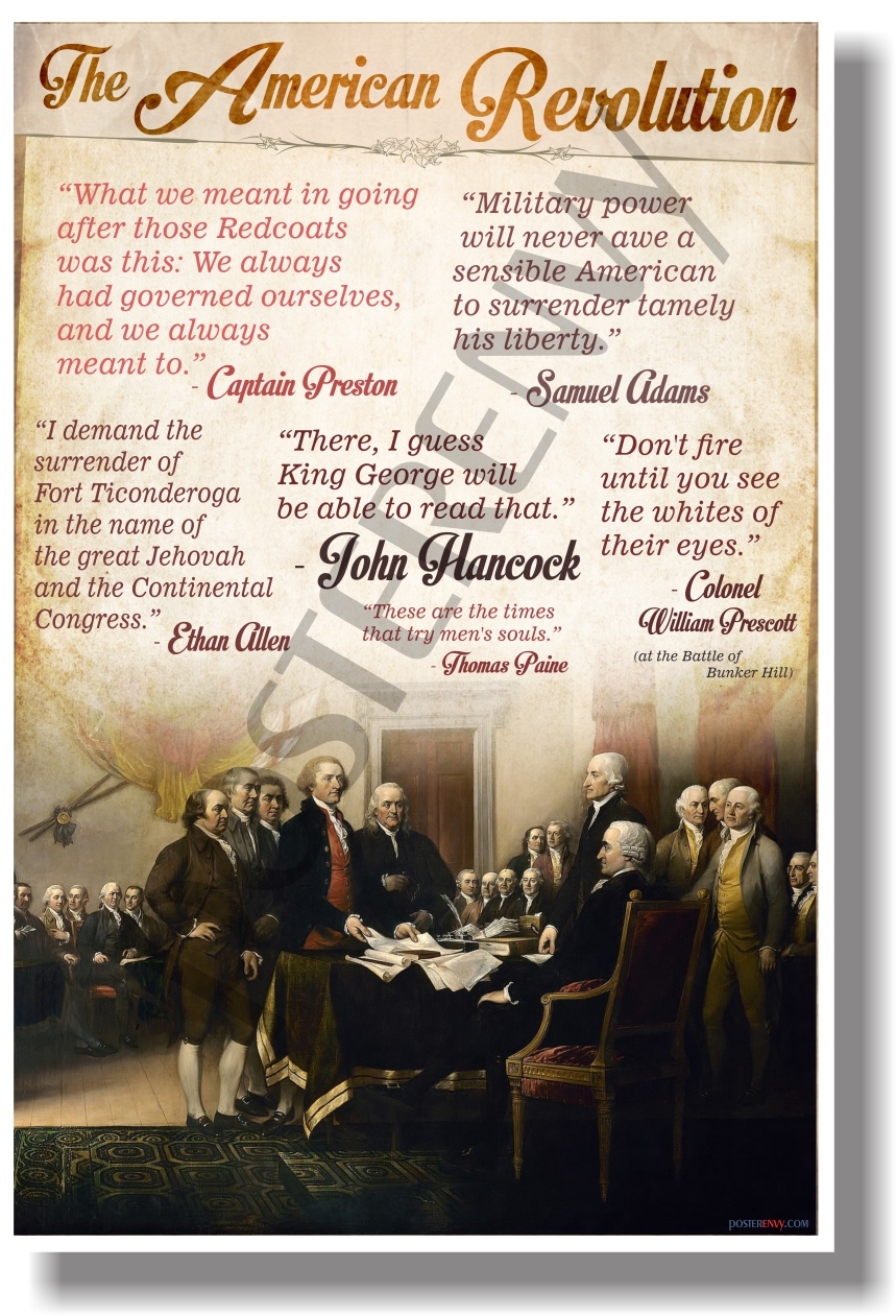 Quotes Of The American Revolution - NEW Social Studies POSTER