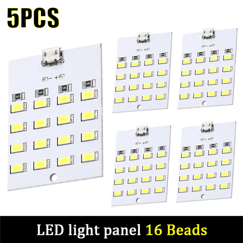 5X 5730 SMD 5V 430~470mA Mirco USB White LED Lighting Panel Emergency 16 Light