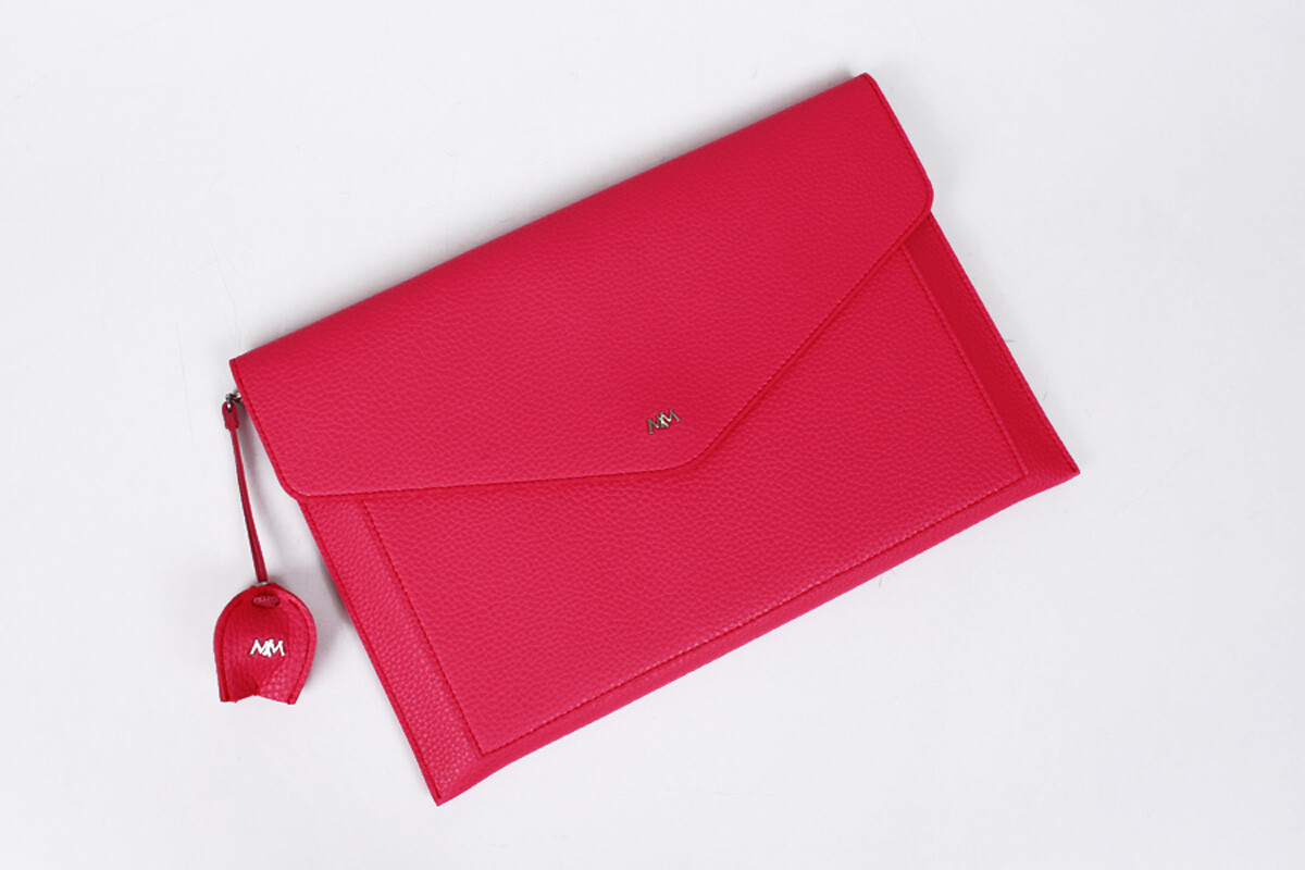 miim pino2 Hot Pink leather 13" inch Laptop sleeve Korea synthetic leather