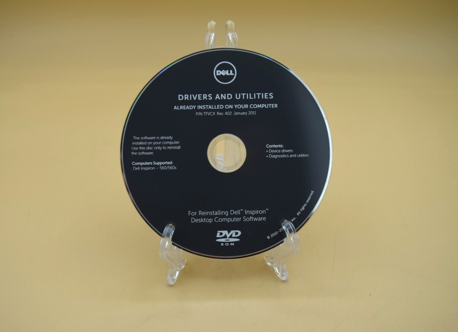 Dell Drivers And Utilities DVD For Reinstalling Inspiron 560/56OS Software