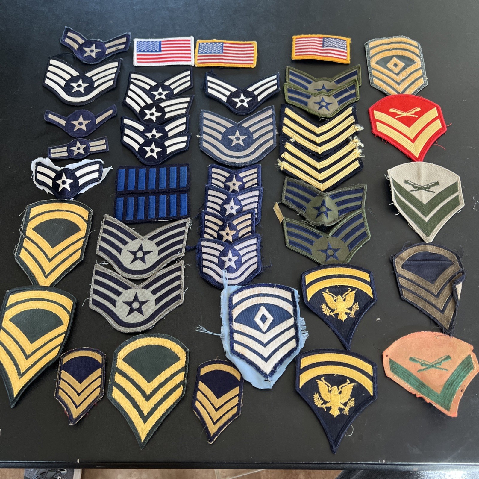 Assorted Military Patches 41 Total New And Used.