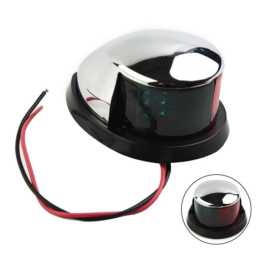 Bow LED Navigation Sailing Light Marine Boat Plastic Red Green W/Chrome Housing