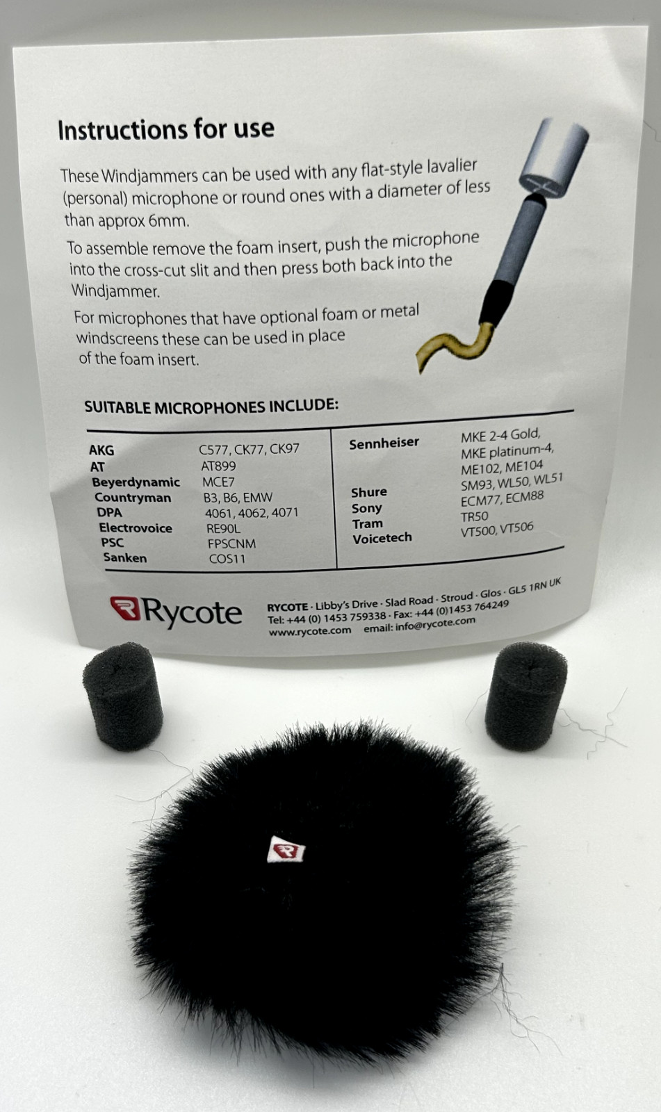 Rycote Single Lavalier Windjammer - White Grey Black