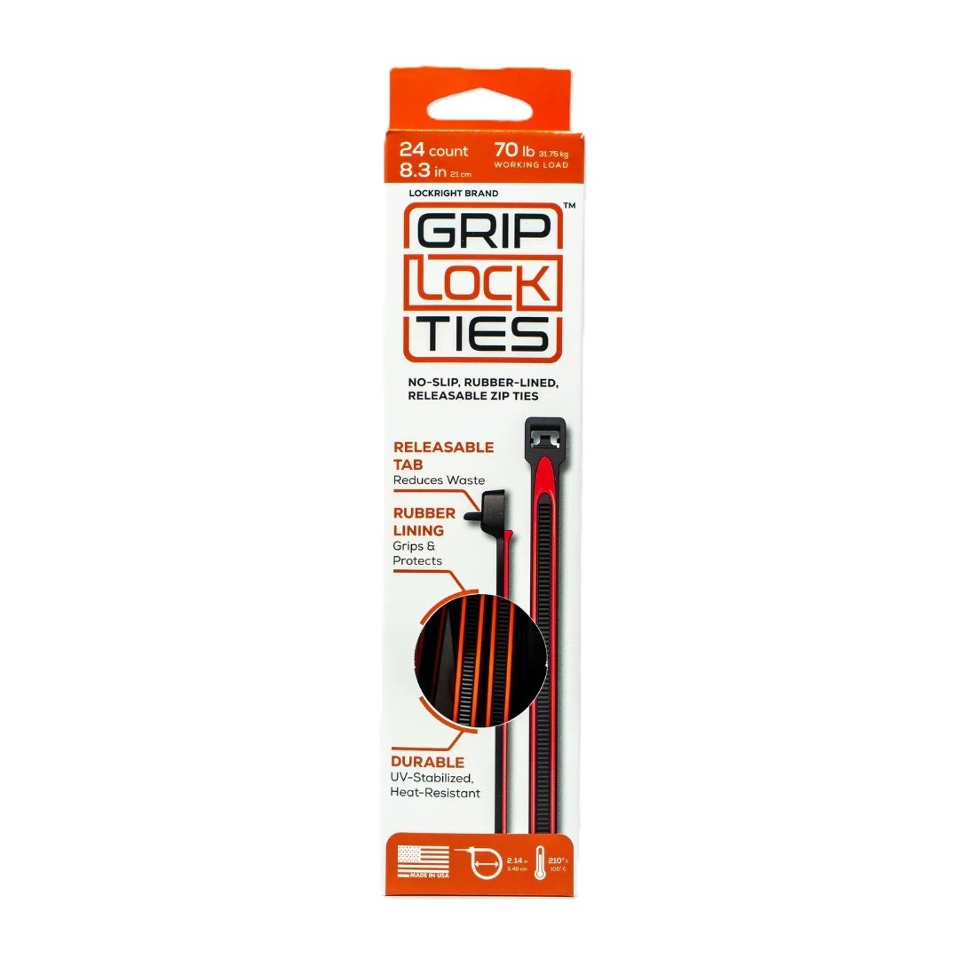 Grip Lock Ties Zip Ties 8in Releasable Black / Red 24pk G8-BKRD-X24