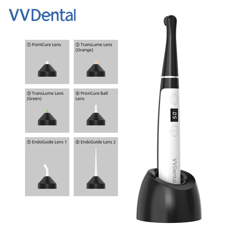 Dental LED Curing Light Wireless 1 Second Teeth Resin Cure Lamp Cordless 2500mW