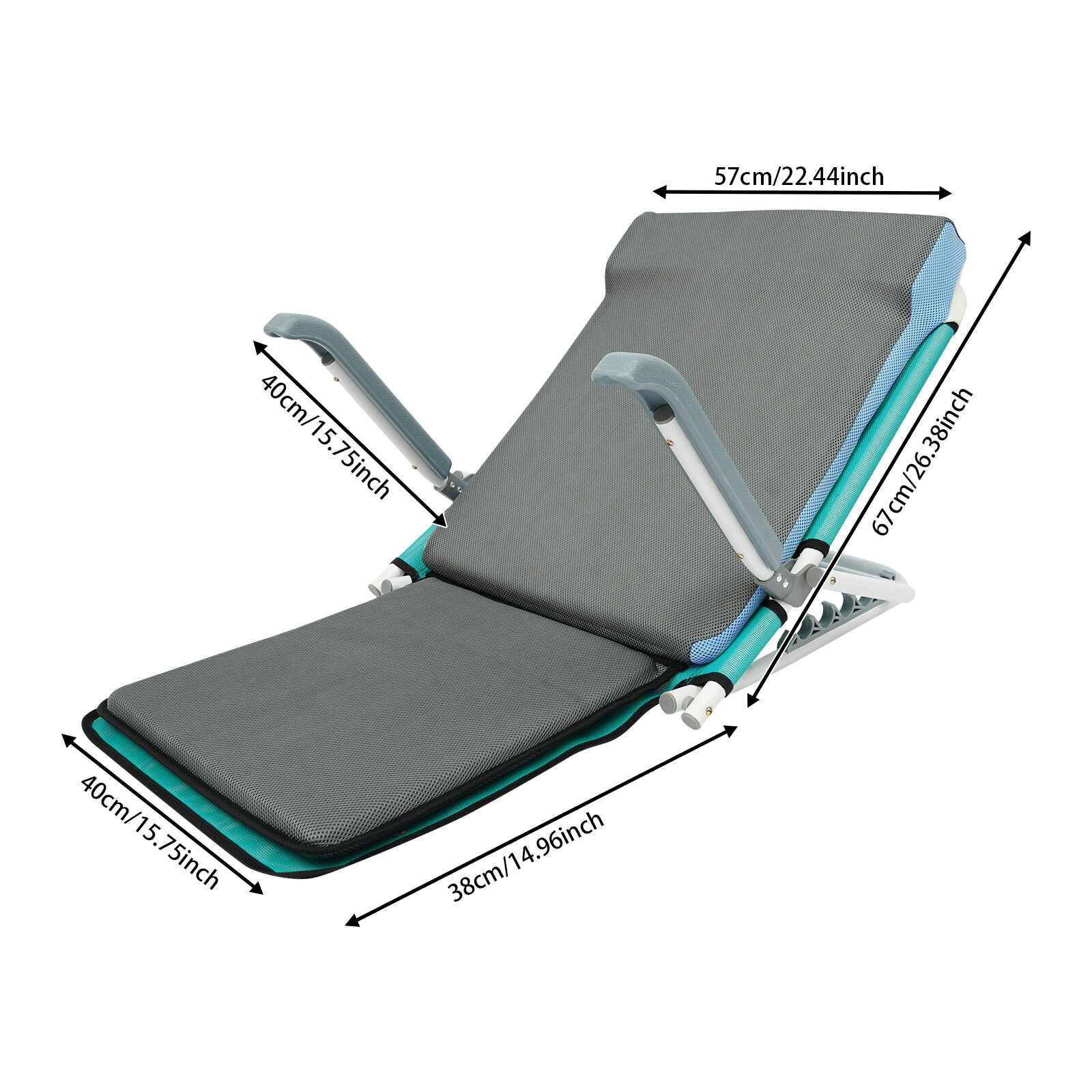 Lifting Bed Backrest Portable Folding 20~75° Backrest Sit up Back Rest Armrest