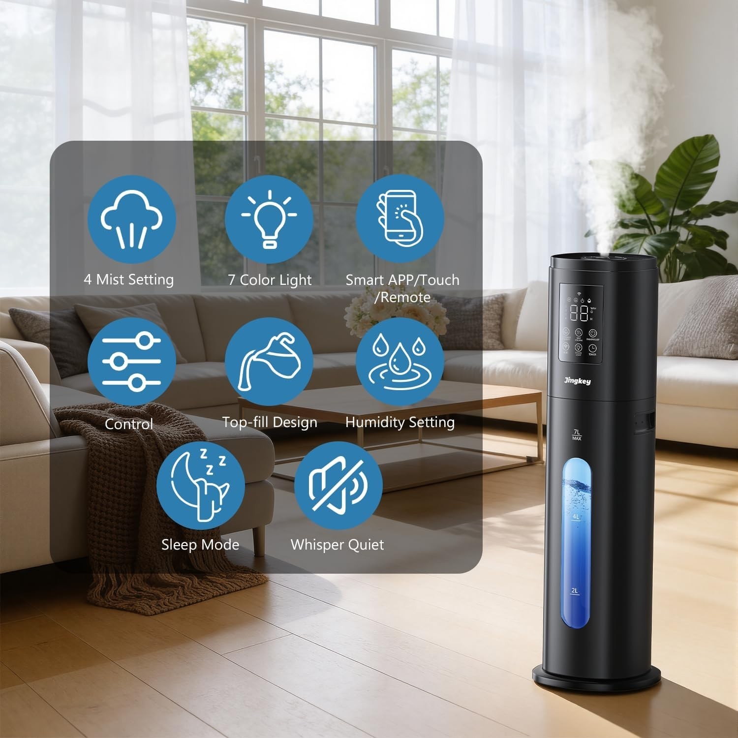 Humidifier Large Room 7L Smart App Remote Control Automatic Modes