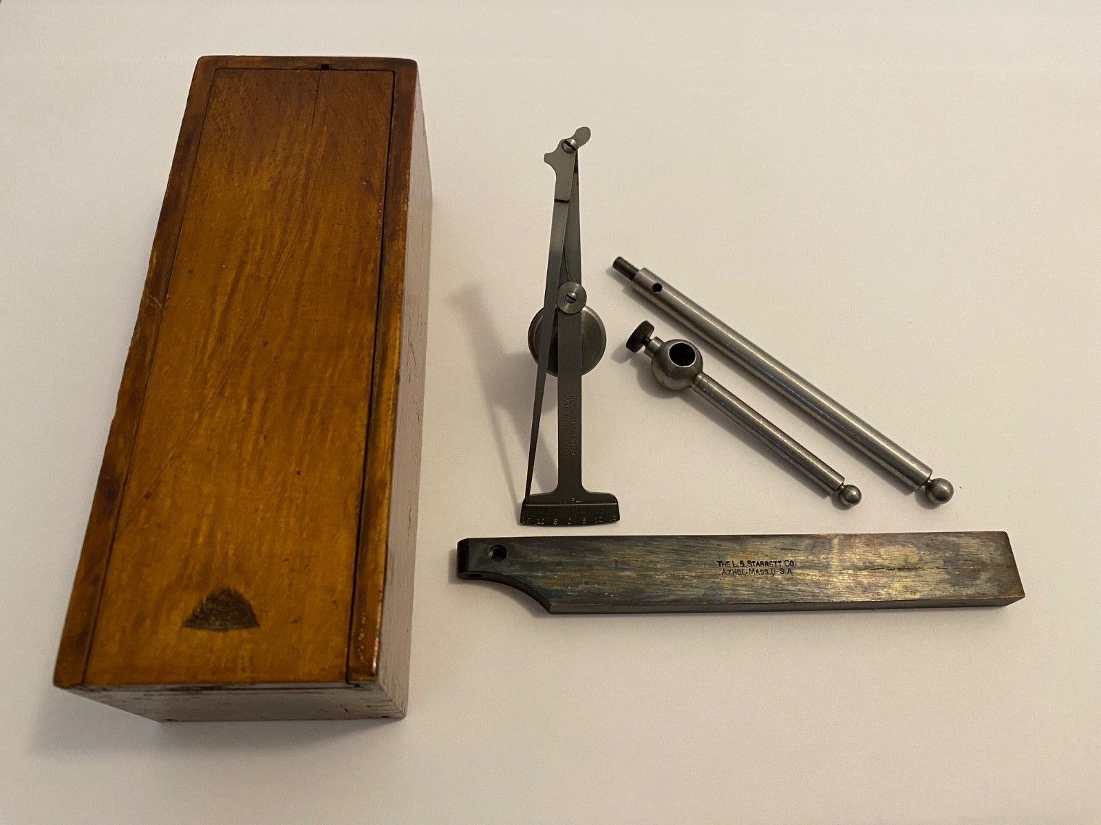NOS - L.S. STARRETT No. 64A - TEST INDICATOR W/WOOD BOX - U.S.A. - NEW