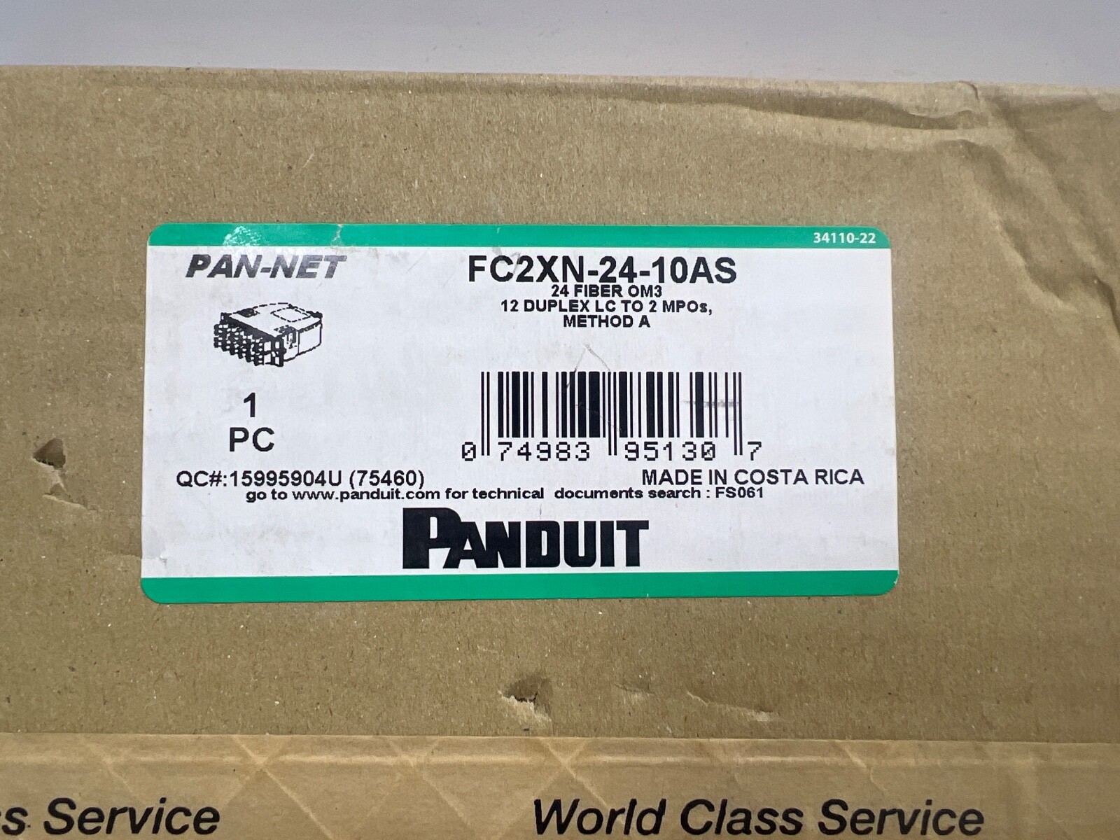 Panduit FC2XN-24-10AS , 24 Port Fiber MPO Cassette